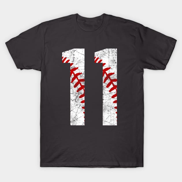 Vintage #11 Baseball Laces Baseball Mom Jersey Love Baseball T-shirt T-Shirt by TeeCreations